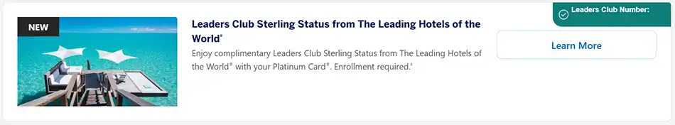 Leaders Club Hotel Sterling Status American Express
